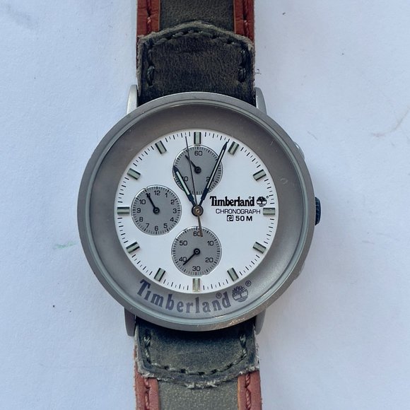 Timberland Titanium 50m Chronograph Watch Strap Made in Italy Japan & Hong Kong - Picture 1 of 7